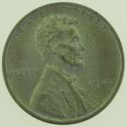 1943 Lincoln Wheat 1 Cent Steel Penny