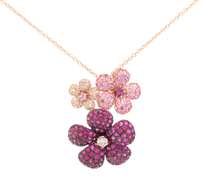 Effy Rose Gold Mixed Stones and Diamond Pendant