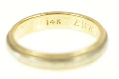 14K Yellow Gold 1950's Two Tone Patterned Wedding Band Ring