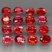 Brightly colored 5.10ct Imperial red Sapphire set