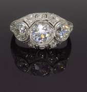 Vintage 2.32CTW Diamond Cocktail Ring made in Platinum