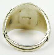 Men's Big Navajo Sterling Turquoise Ring, Size 12.5