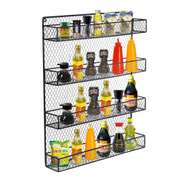 4 Layers Wall Mounted Spice Can Holder Iron Storage Rack