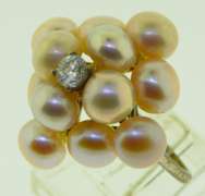 Sterling Silver Pearl Cluster Ring