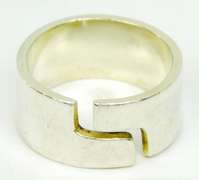 Wide Solid Sterling Silver Band, Size 9.5