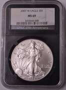 2007-W Burnished Silver Eagle NGC MS69
