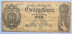 5 Known Bank of Georgetown South Carolina 1855 $10 Note