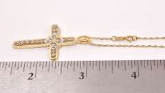 Gorgeous Diamond Cross Pendant Necklace in 14K Yellow Gold
