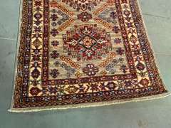 Fine Hand Knotted Wool Kazak Runner 9'