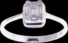 Geometric 18k White Gold Diamond Ring