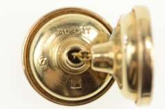 14K Yellow Gold Art Deco Geometric Retractable Chain Cuff Links