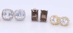 Group Lot of 4 Sterling Silver Stud Earrings
