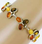 Sterling Silver Multi-Amber Bracelet