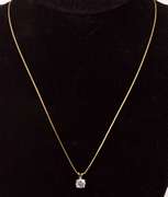 Tasteful CZ Pendant Necklace in 14K Yellow Gold