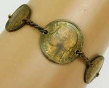 Vintage French Coin Bracelet
