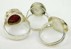 3 Sterling Silver Gemstone/Agate Rings