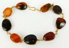 Chunky Amber Bracelet, 8.75 Inches