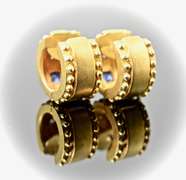 Elegant 18K Sapphire and Diamond Huggies