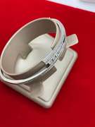 CERTIFIED 14K WHITE GOLD AND DIAMOND BANGLE BRACELET