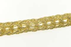 Sterling Silver Woven Textured Elaborate Chain Retro Charm Bracelet
