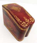 Vintage Italian Leather & Gold Gilt Card Box
