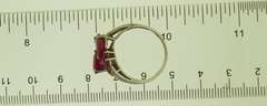 Sterling Silver Cluster Ruby Ring
