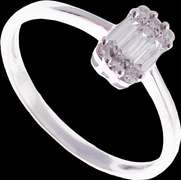 Geometric Diamond Cluster 18k White Gold Ring