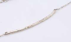 Vintage Sterling Silver Bar Pendant on Chain Necklace