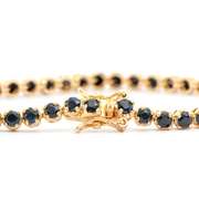 Plated 18KT Yellow Gold 6.45ctw Black Sapphire and Diamond Bracelet