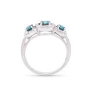 14KT White Gold 1.27ctw Dark Blue Diamond Ring