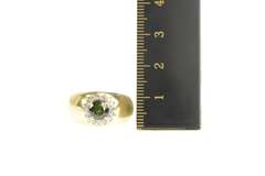 14K White Gold 1.00 Ctw Tourmaline Diamond Halo Engagement Ring