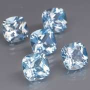 Matched! 5 piece 13.55ct full fire sky blue Topaz set