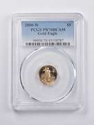 PR70 DCAM 2000-W $5 American Gold Eagle 1/10 Oz. .999 Fine Gold PCGS