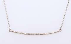 Vintage Sterling Silver Bar Pendant on Chain Necklace
