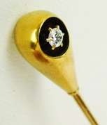 Antique 14K Gold Diamond Stick Pin