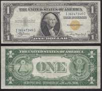 $1 1935-A North Africa Currency Bright Yellow Seal.