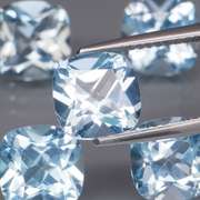 Matched! 5 piece 13.55ct full fire sky blue Topaz set