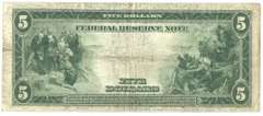 Collectible 1914 Series Large Size $5 Federal Reserve Note (4-D)