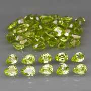 Fantastic 8.24ct 4x3mm pear cut Peridot set