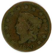 1820 Coronet Head Large Cent