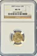 Perfect NGC MS70 graded 2009 $5 American Gold Eagle coin