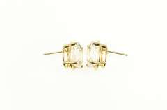 14K Yellow Gold Oval Solitaire Classic Simple Stud Earrings