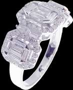 Stunning 18kt Solid White Gold & Diamond Band Ring