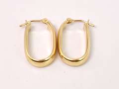 Delightful Oval Hoop Earrings in 18K Yellow Gold