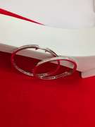 LADIES 18K WHITE GOLD AND DIAMOND LARGE LOOP EARRINGS