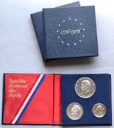 Three 3 Piece Bicentennial Proof Silver Sets