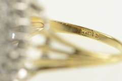 14K Yellow Gold 1.15 Ctw Pave Oval Diamond Cluster Statement Ring