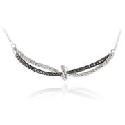 3/4ct Black & White Diamond Twist Necklace