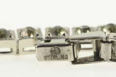 Sterling Silver 1940's Classic Rhinestone Squared Tennis Necklace