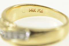 14K Yellow Gold 0.30 Ctw Diamond Wavy Wedding Band Ring